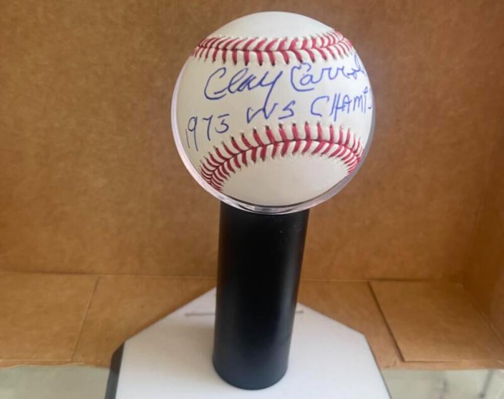CLAY CARROLL REDS 75 WS CHAMPS SIGNED AUTOGRAPHED M.L. BASEBALL JSA AUTH 