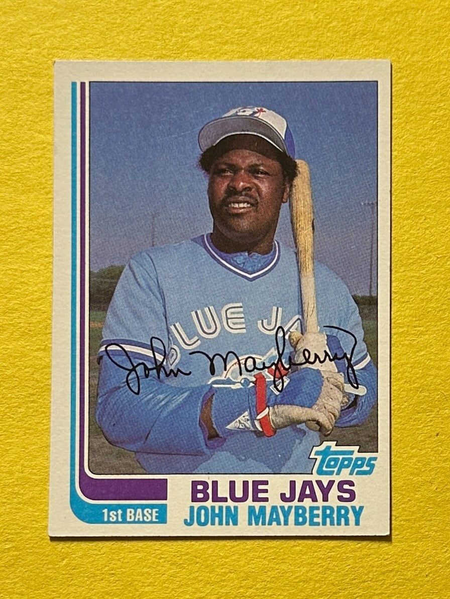 1982 TOPPS JOHN MAYBERRY BLANK BACK BLUE JAYS