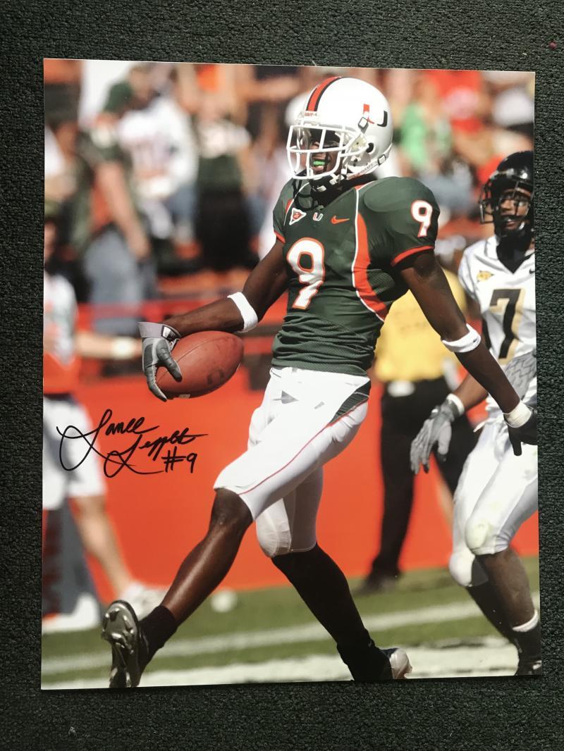 LANCE LEGGETT MIAMI HURRICANES SIGNED AUTOGRAPHED 16X20 PHOTO W/COA