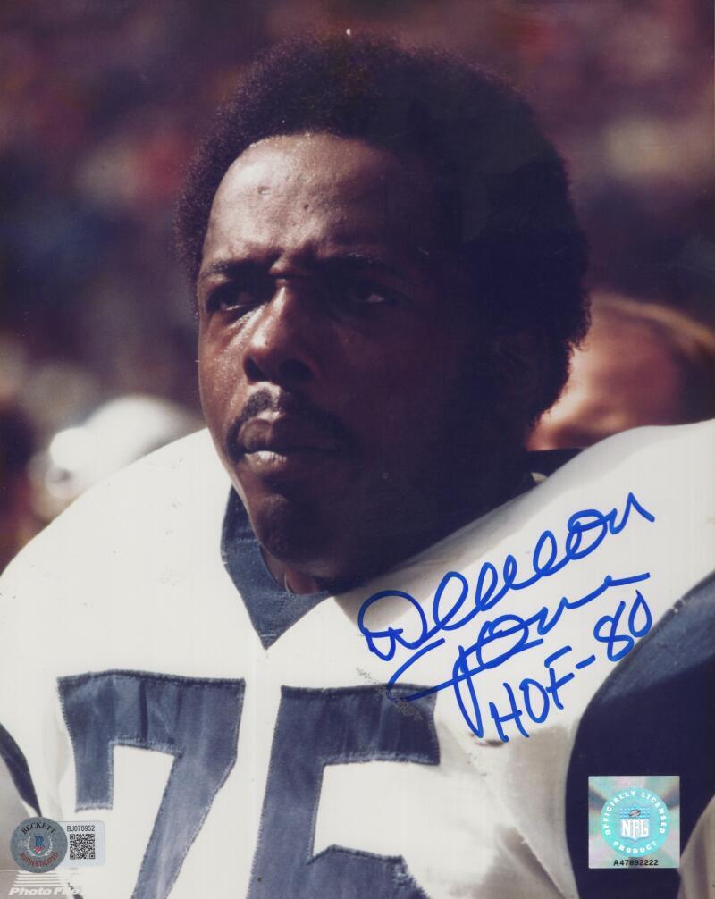 DEACON JONES RAMS HOF 80 SIGNED AUTOGRAPHED 8X10 PHOTO BECKETT BJ070952