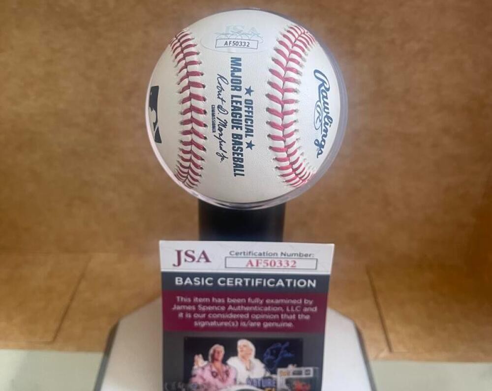 JAVY LOPEZ #8 BRAVES HOF SIGNED AUTOGRAPHED M.L. BASEBALL JSA AUTH