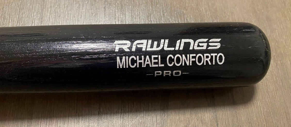 MICHAEL CONFORTO MLB ENGRAVED RAWLINGS PRO BLACK BASEBALL BAT (FULL SIZE)