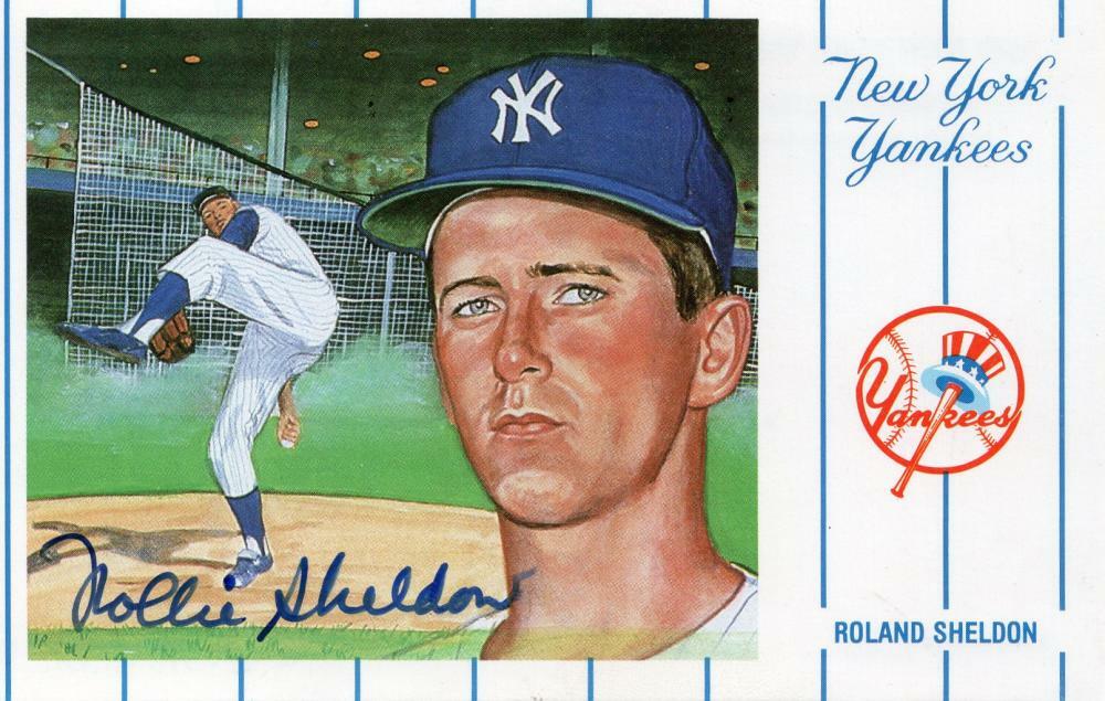 ROLLIE SHELDON  NEW YORK YANKEES SIGNED 1991 ZASO POSTCARD W/COA