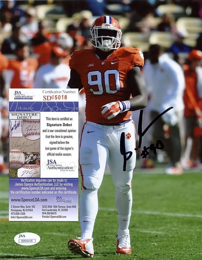  SHAQ LAWSON CLEMSON TIGERS COLLEGE FOOTBALL SIGNED  AUTOGRAPH 8X10 PHOTO JSA: S
