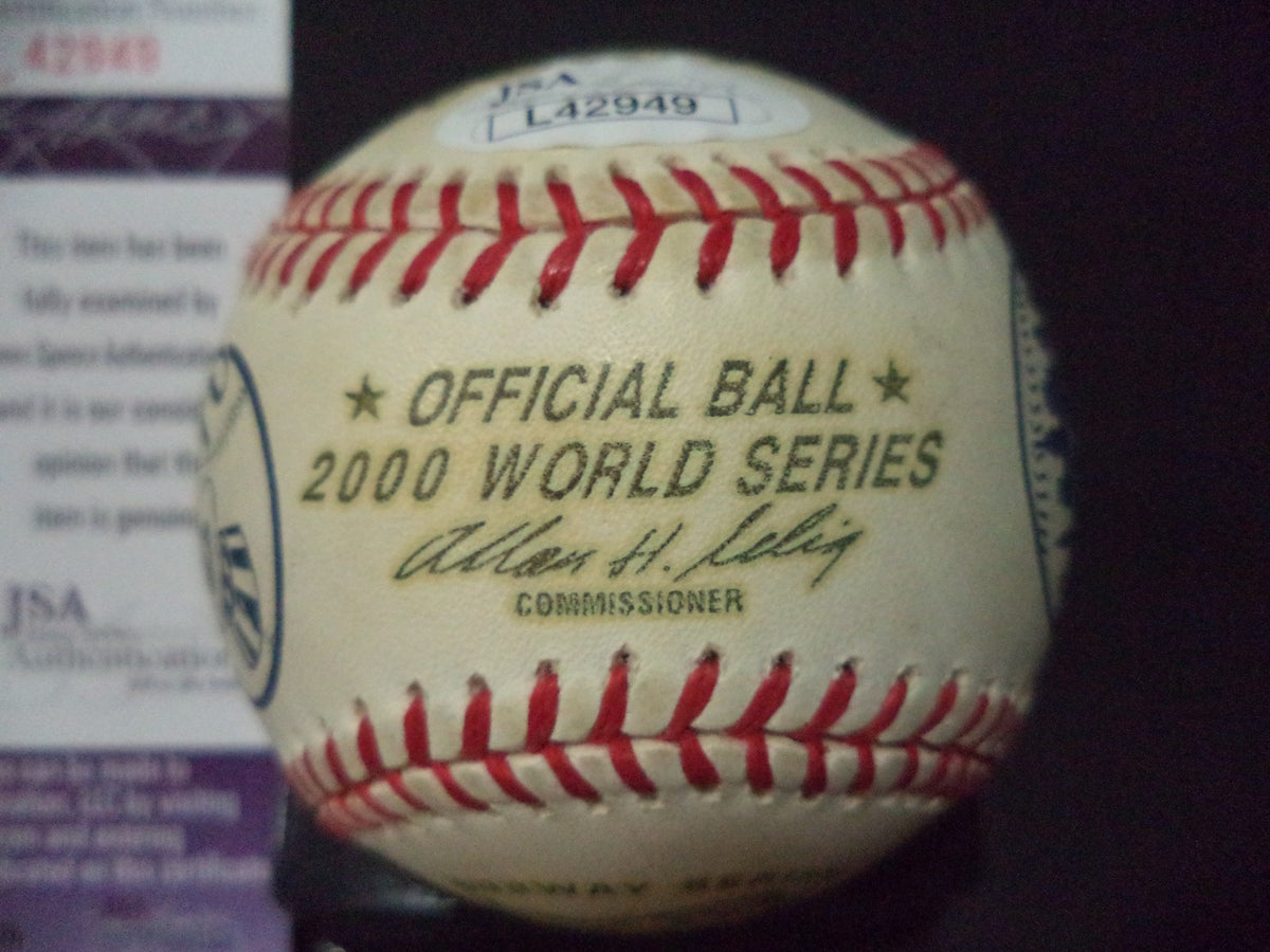 BOBBY VALENTINE SIGNED AUTO 2000 W.S. SUBWAY SERIES ML BASEBALL JSA COA #L42949