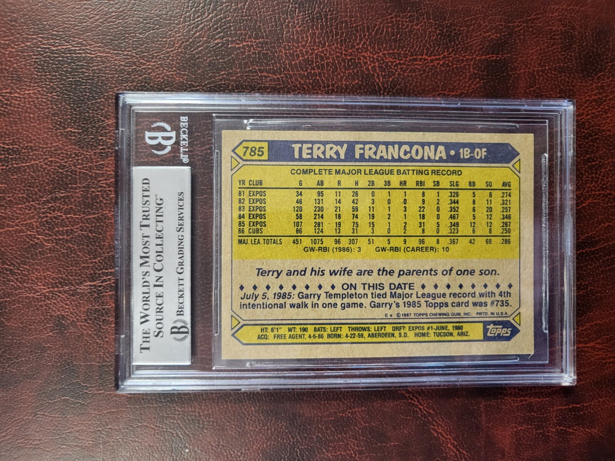 1990 TOPPS TERRY FRANCONA CUBS SIGNED AUTOGRAPH #785 CARD BECKETT AUTHENTIC