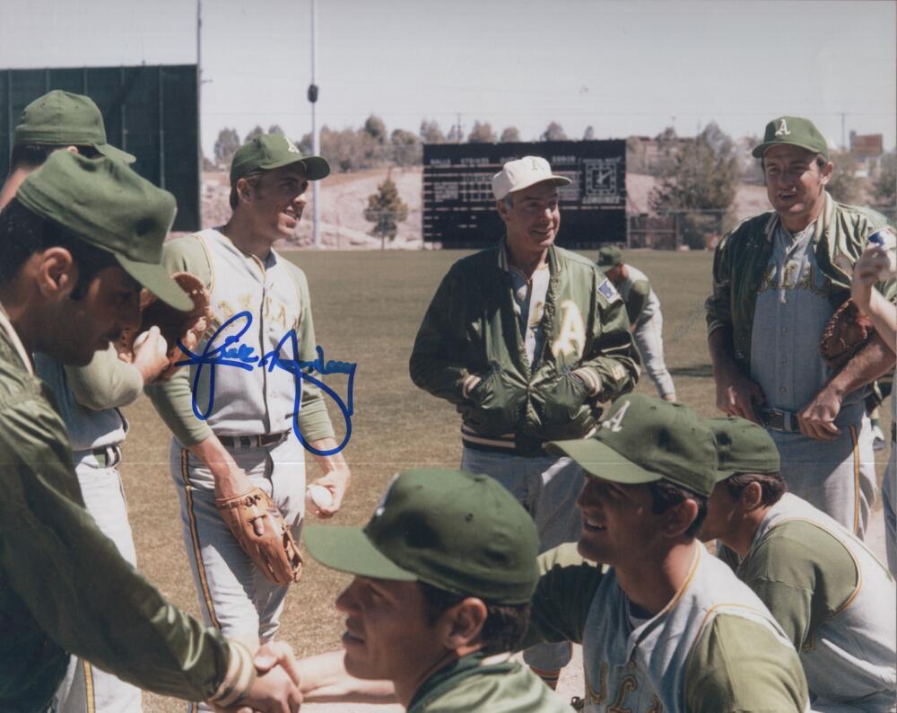 RICK MONDAY OAKLAND A'S  W/ DIMAGGIO SIGNED AUTOGRAPHED 8X10 PHOTO W/ COA