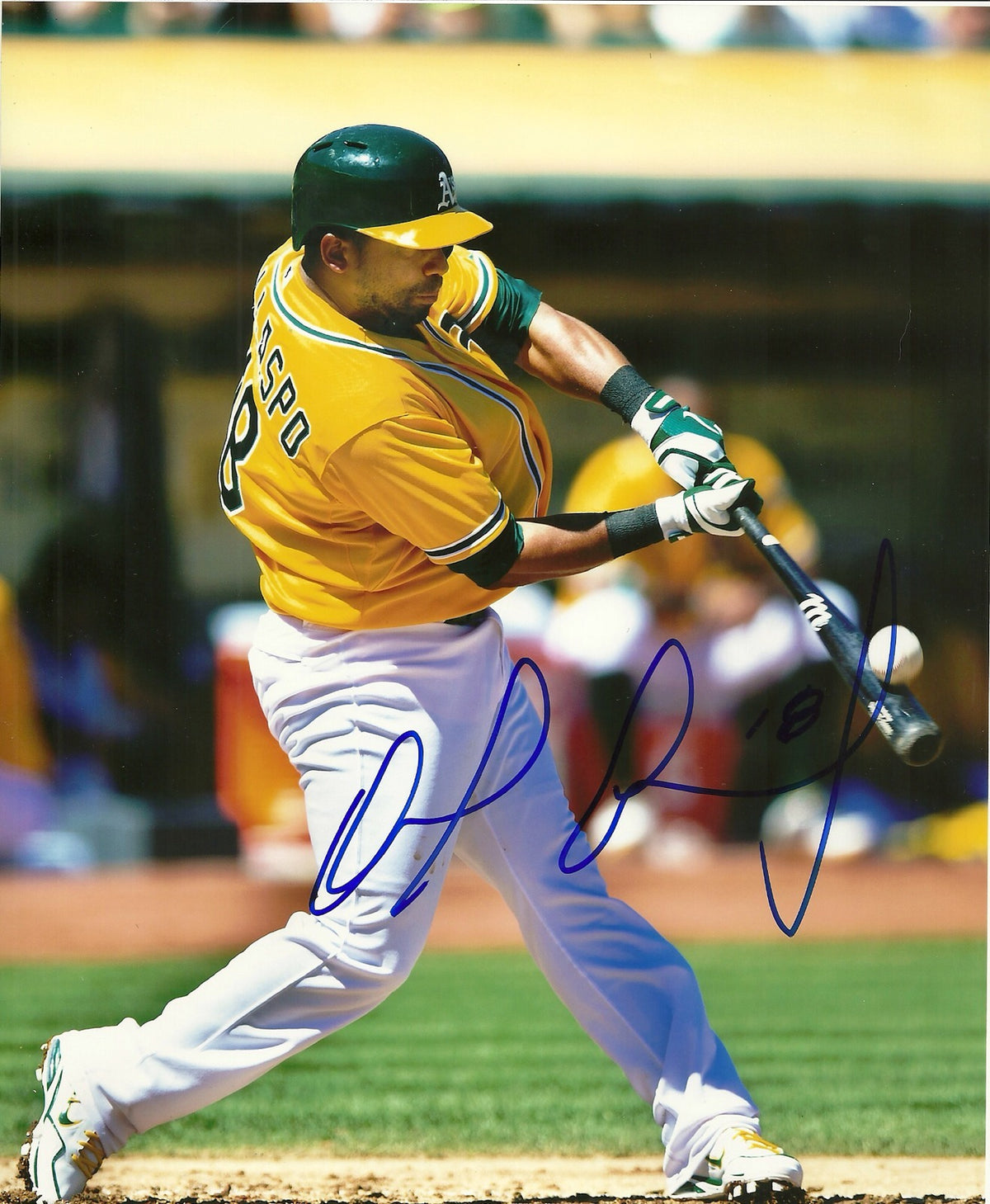 ALBERT CALLASPO OAKLAND ATHLETICS SIGNED AUTOGRAPHED 8x10 PHOTO W/COA