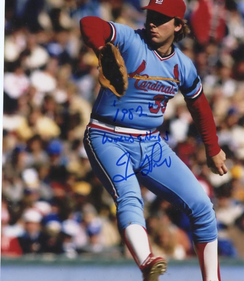 DAVE  LAPOINT  1982  WS   ST.LOUIS CARDINALS SIGNED AUTOGRAPHED 8X10  PHOTO  W/C