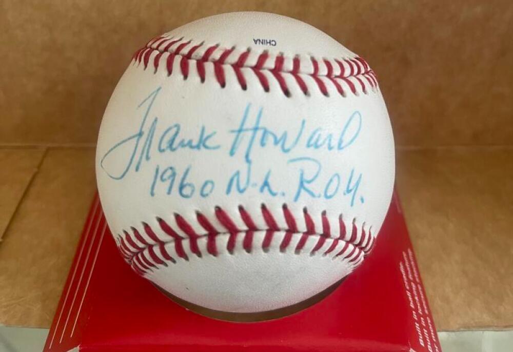 FRANK HOWARD 1960 N.L. ROY SIGNED MIDWEST LEAGUE BASEBALL BECKETT AUTH