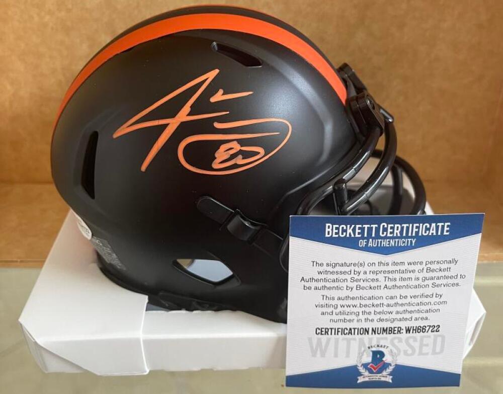 JARVIS LANDRY CLEVELAND BROWNS SIGNED ECLIPSE MINI HELMET BECKETT WITNESS 