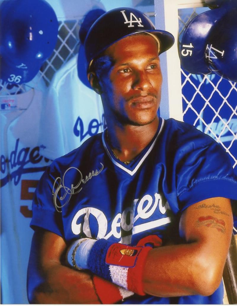 ERIC DAVIS LOS ANGELES DODGERS CLOSEUP SIGNED AUTOGRAPHED 8x10 PHOTO W/COA