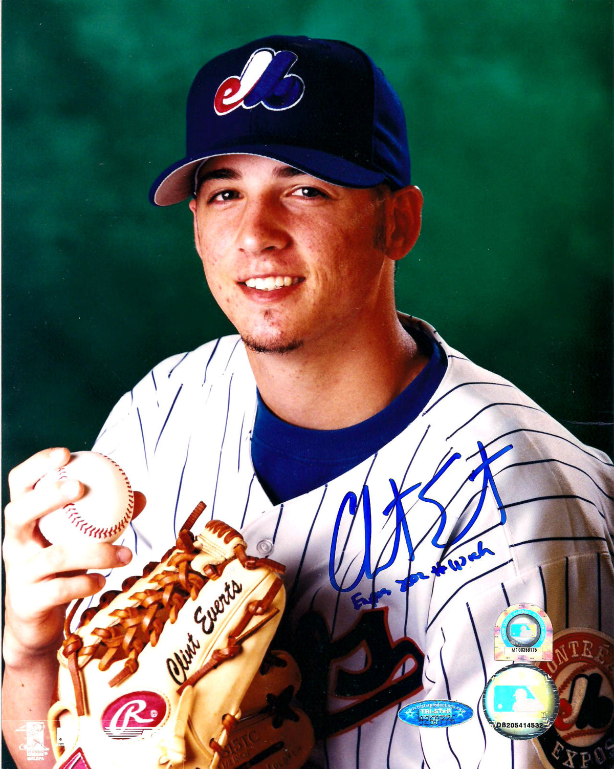 CLINT EVERTS MONTREAL EXPOS SIGNED AUTOGRAPHED 8X10 PHOTO W/TRI-STAR HOLOGRAM