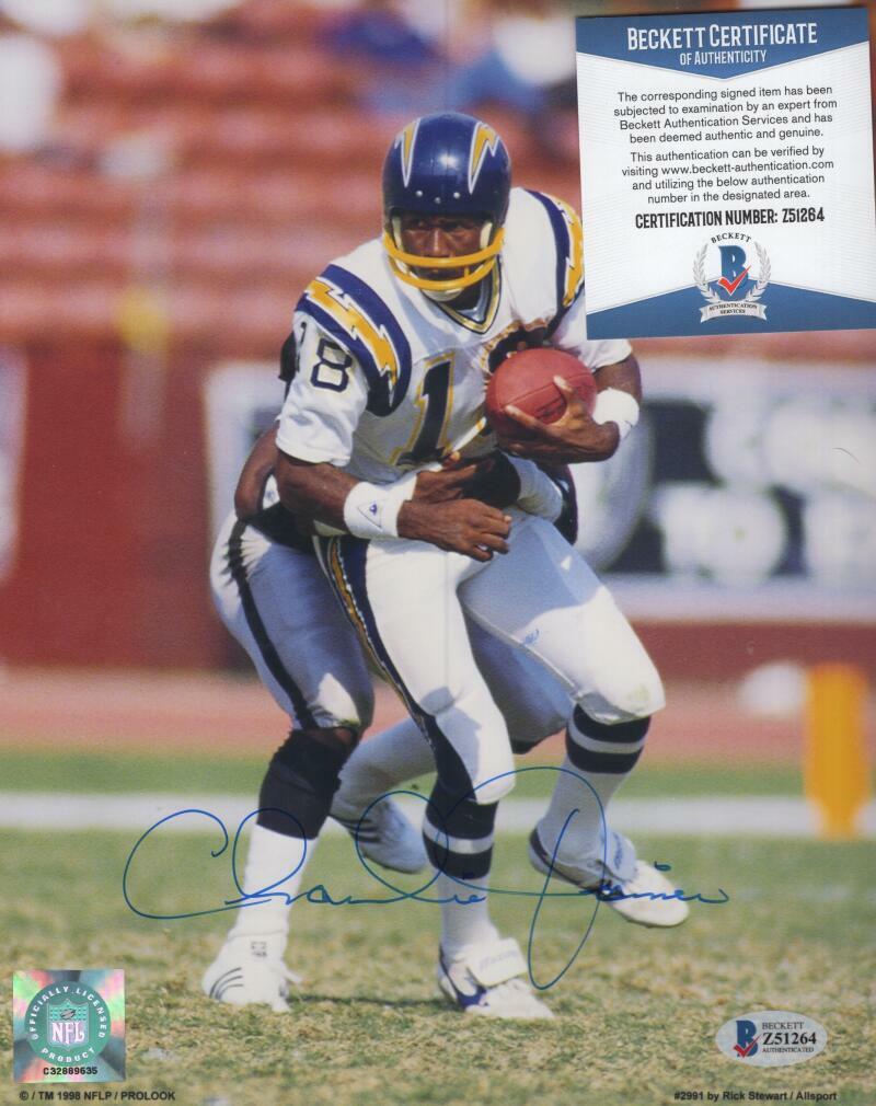 CHARLIE JOINER SAN DIEGO CHARGERS  SIGNED AUTOGRAPHED 8X10 PHOTO BAS Z51264
