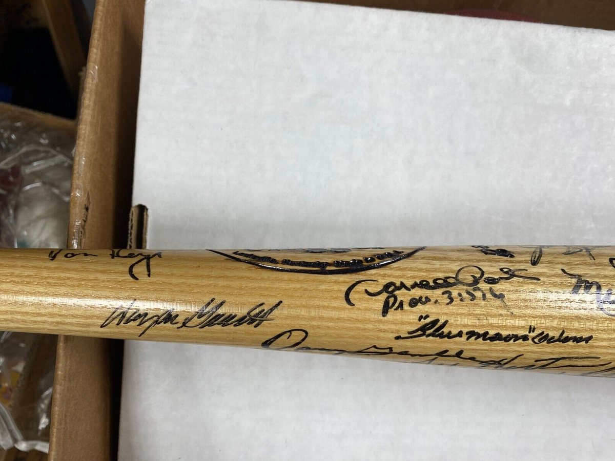 MLB LEGENDS SIGNED JOE DIMAGGIO CHILDRENS HOSPITAL BAT W/COA AL DOWNING +++ A
