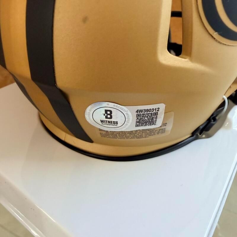 FRANK GORE 49ERS SIGNED AUTOGRAPHED VRAVE MINI HELMET BECKETT