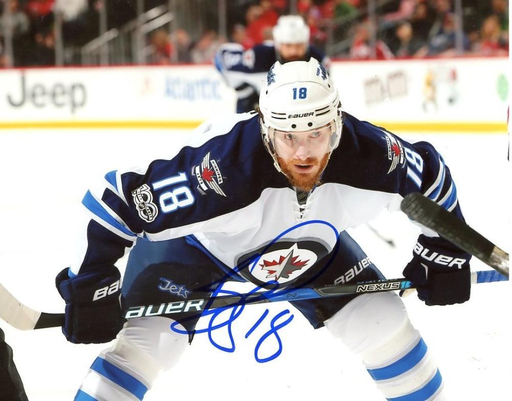 BRYAN LITTLE WINNIPEG JETS ACTION SIGNED AUTOGRAPHED 8X10 PHOTO W/COA