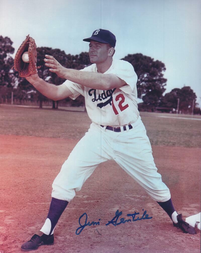 JIM GENTILE BROOKLYN DODGERS  SIGNED AUTOGRAPHED 8X10 PHOTO W/ COA