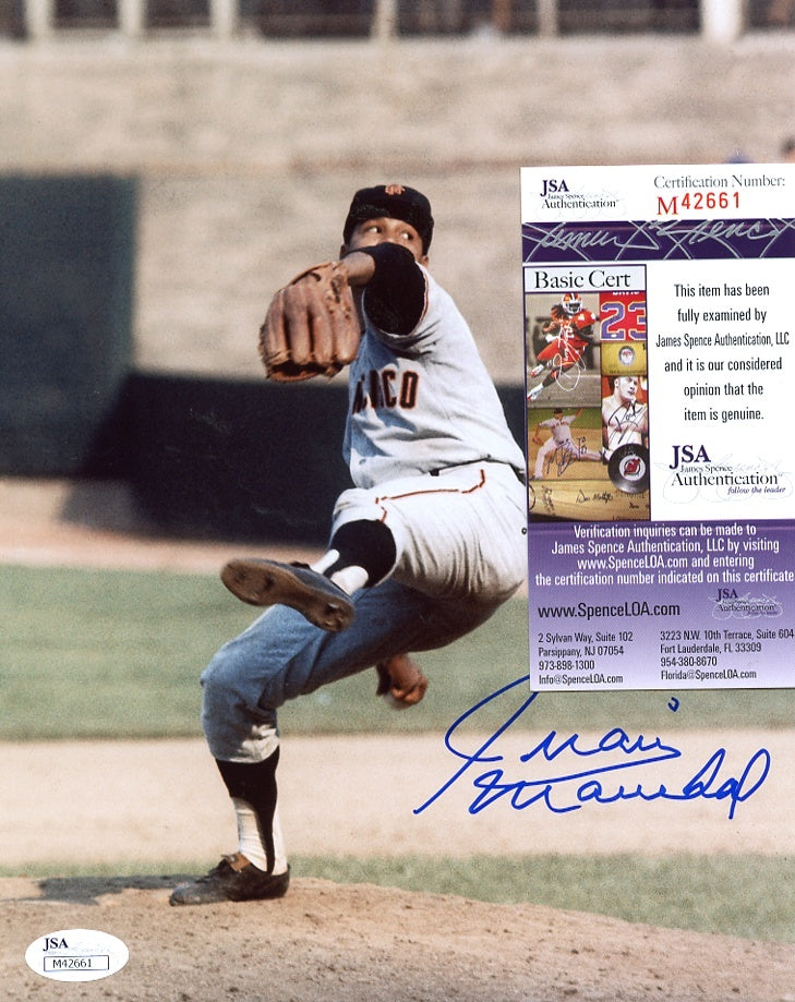 JUAN  MARICHAL SAN FRANCISCO  GIANTS ON MOUND   SIGNED  AUTOGRAPHED JSA  M42661