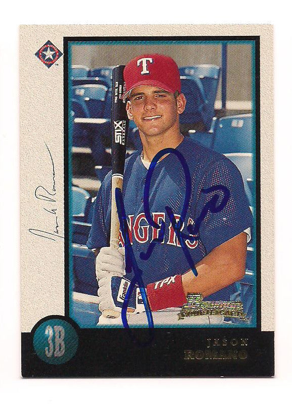 JASON ROMANO TEXAS RANGERS AUTOGRAPHED SIGNED 1998 BOWMAN CARD W/COA