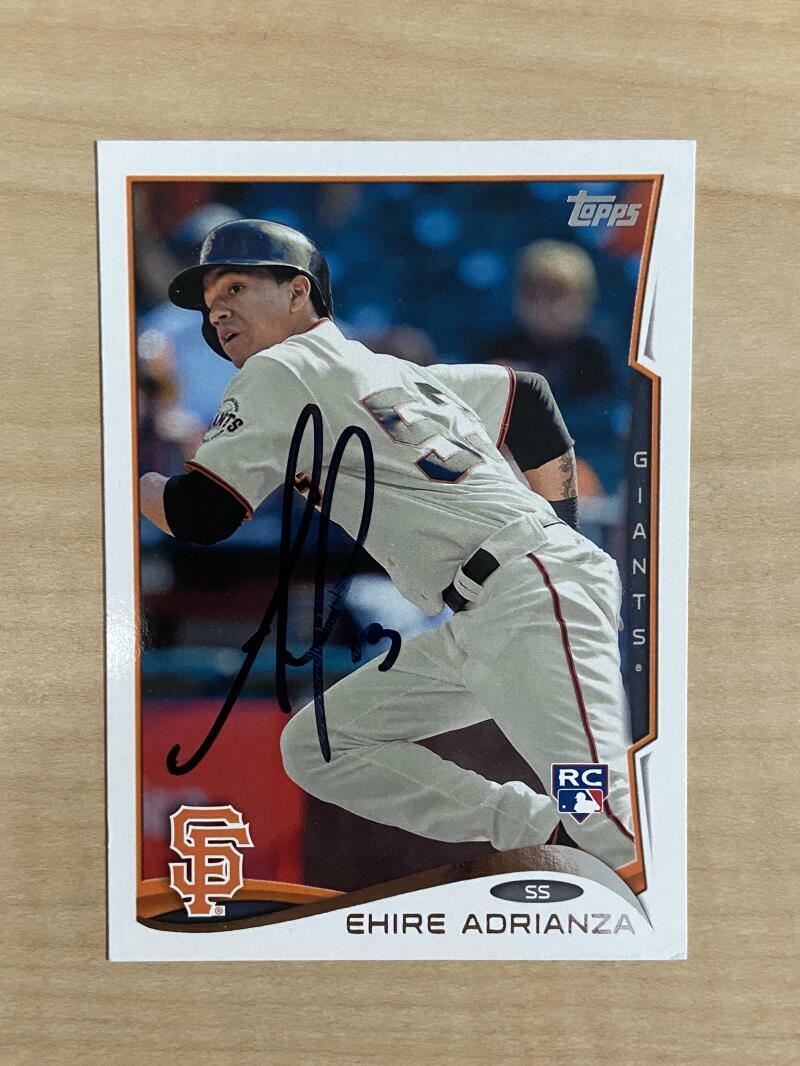 EHIRE ADRIANZA SAN FRANCISCO GIANTS SIGNED 2014 TOPPS CARD #US-105 W/COA