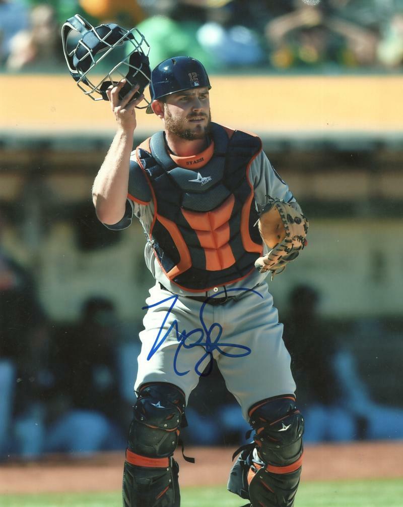 MAX STASSI HOUSTON ASTROS W/ MASK SIGNED AUTOGRAPHED 8X10 PHOTO W/ COA