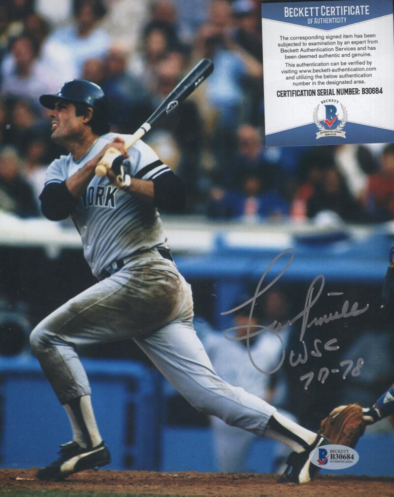 LOU PINIELLA YANKEES WSC 77-78 SIGNED AUTOGRAPHED 8X10 PHOTO BECKETT B30684