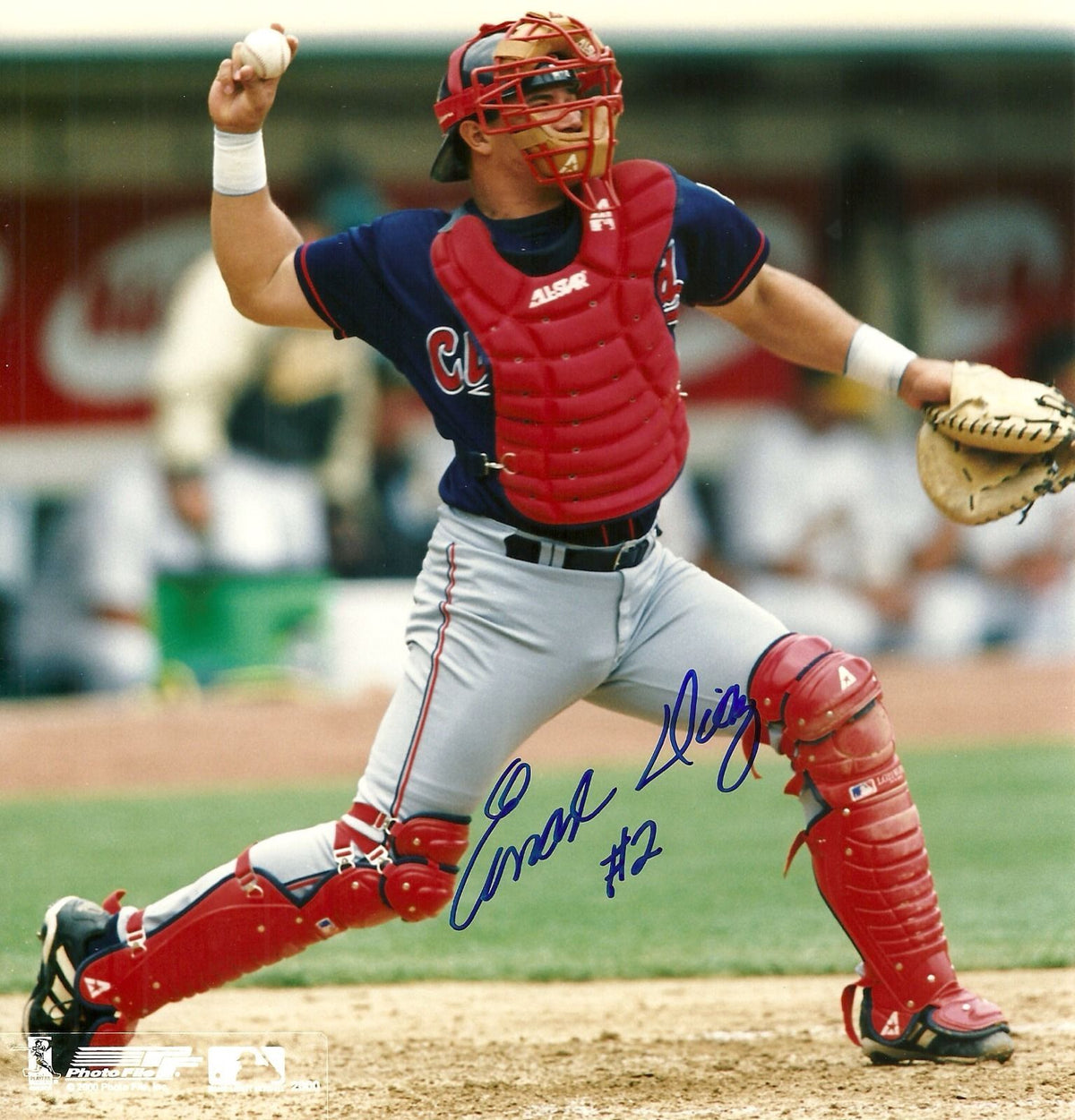 EINAR DIAZ CLEVELAND INDIANS SIGNED AUTO 8x10 PHOTO W/COA ACTION