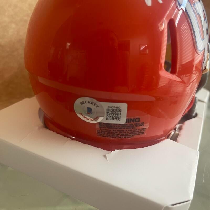 NAT MOORE FLORIDA GATORS SIGNED AUTO MINI HELMET  BECKETT AUTH