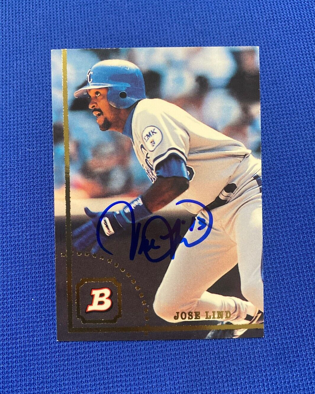 1994 BOWMAN JOSE LIND KC KANSAS CITY ROYALS  SIGNED AUTOGRAPH CARD #611 W/COA