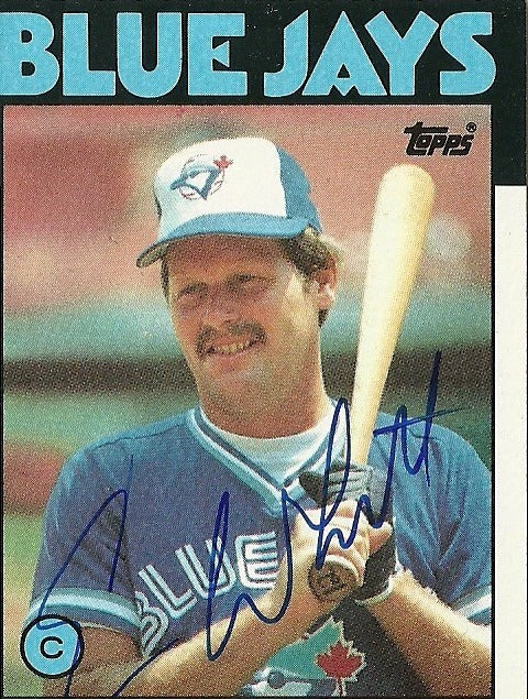ERNIE WHITT TORONTO BLUE JAYS SIGNED AUTOGRAPHED 1986 TOPPS CARD #673 W/COA