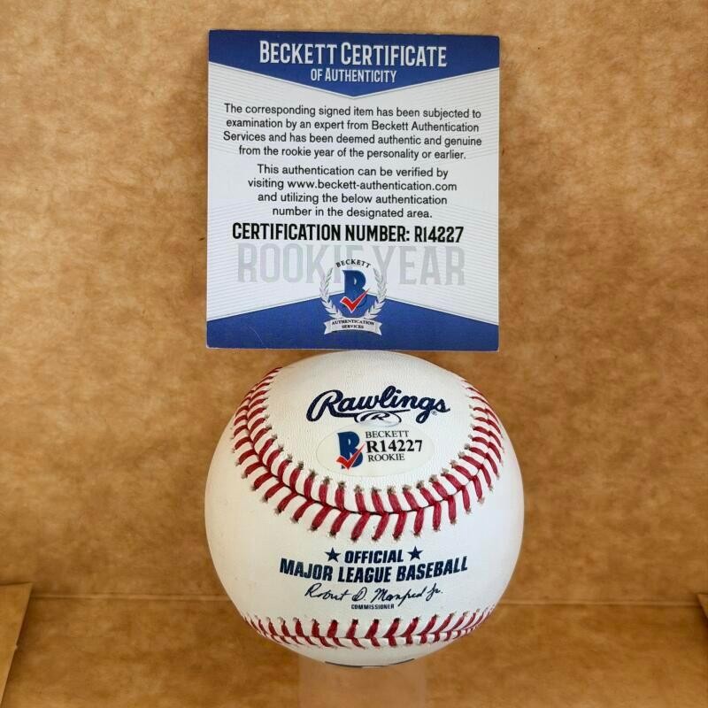 FRANKLIN PEREZ TIGERS SIGNED AUTOGRAPHED M.L. BASEBALL BECKETT AUTH