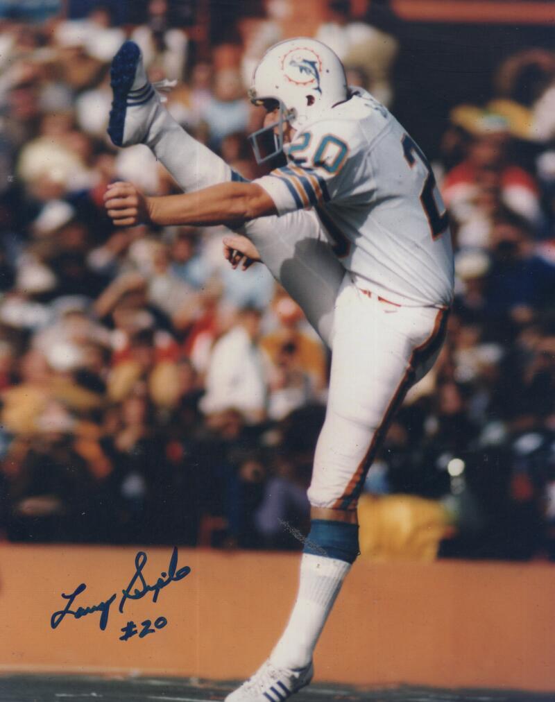 LARRY SEIPLE MIAMI DOLPHINS SIGNED AUTOGRAPHED 8X10 PHOTO W/ COA