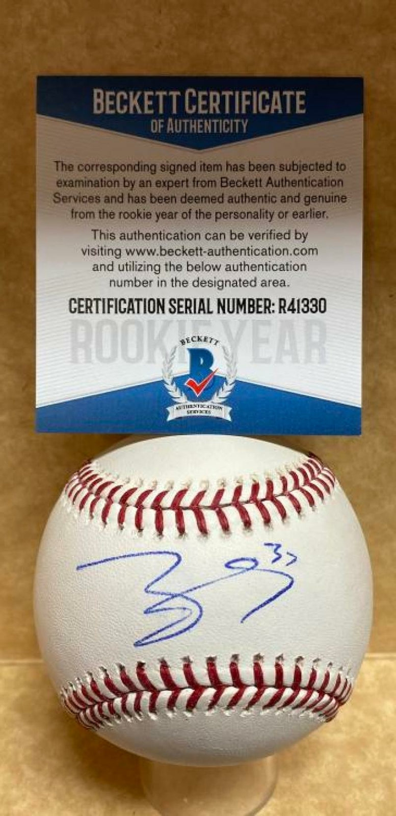 TREVOR STEPHAN  NEW YORK YANKEES ROOKIE YEAR SIGNED M.L. BASEBALL BECKETT R41330