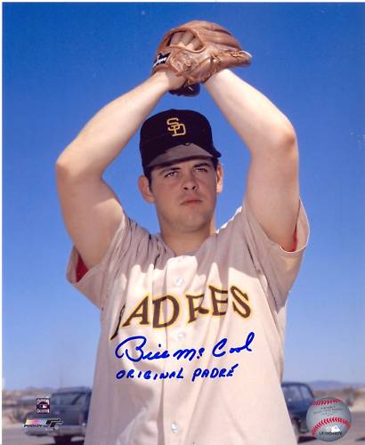 BILL MCCOOL ORIGINAL PADRE SIGNED 8X10 PHOTO W/COA