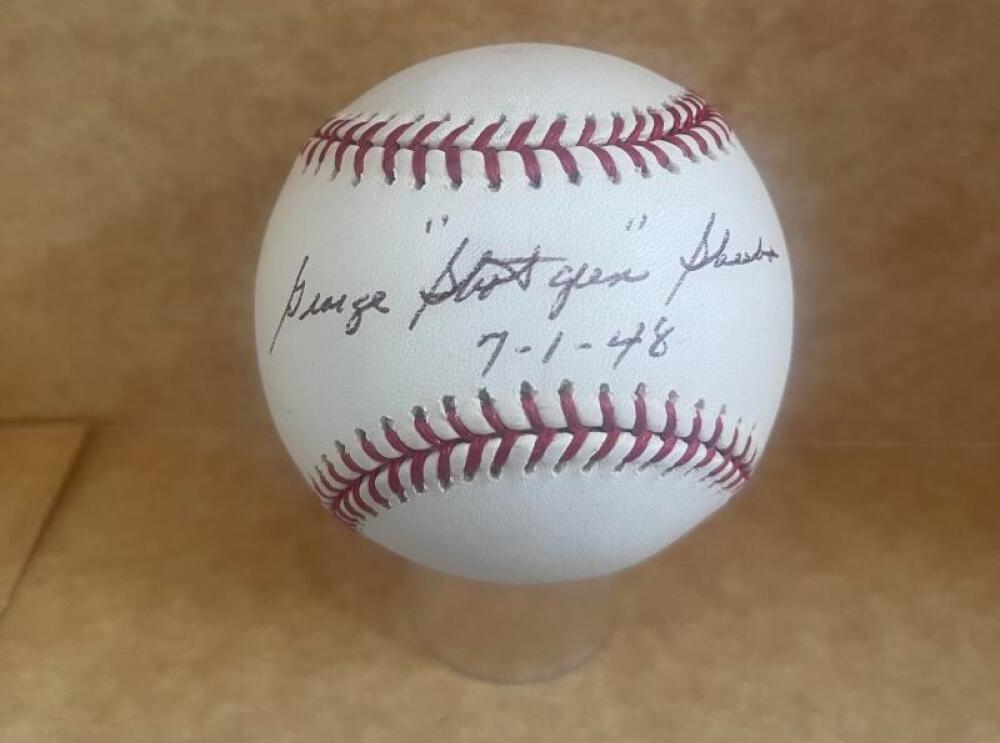 GEORGE "SHOTGUN" SHUBA 7-1-48 DODGERS SIGNED AUTO M.L. BASEBALL BAS AUTHENTICATE