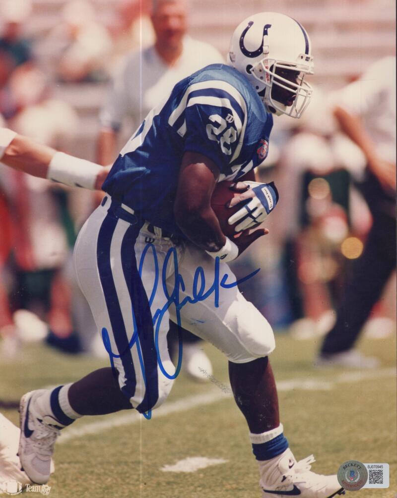 MARSHALL FAULK COLTS  SIGNED AUTOGRAPHED 8X10 PHOTO BECKETT BJ070945