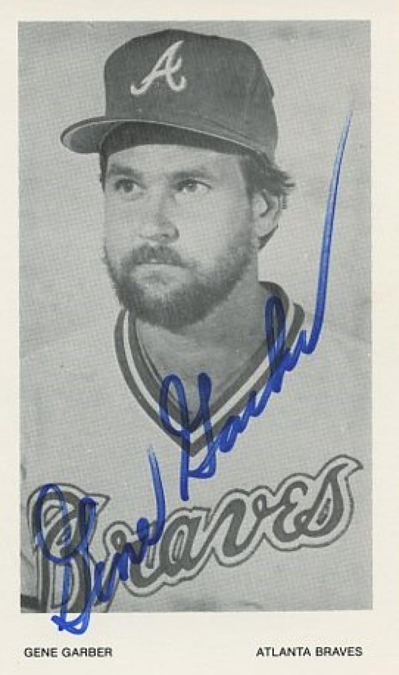 GENE GARBER ATLANTA BRAVES SIGNED 2X4 PHOTO W/COA