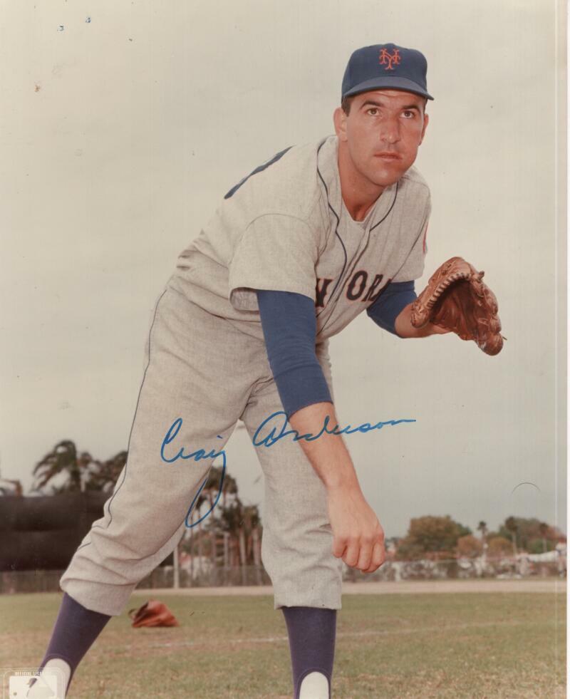 CRAIG ANDERSON NEW YORK METS SIGNED AUTOGRAPHED 8X10 PHOTO W/ COA
