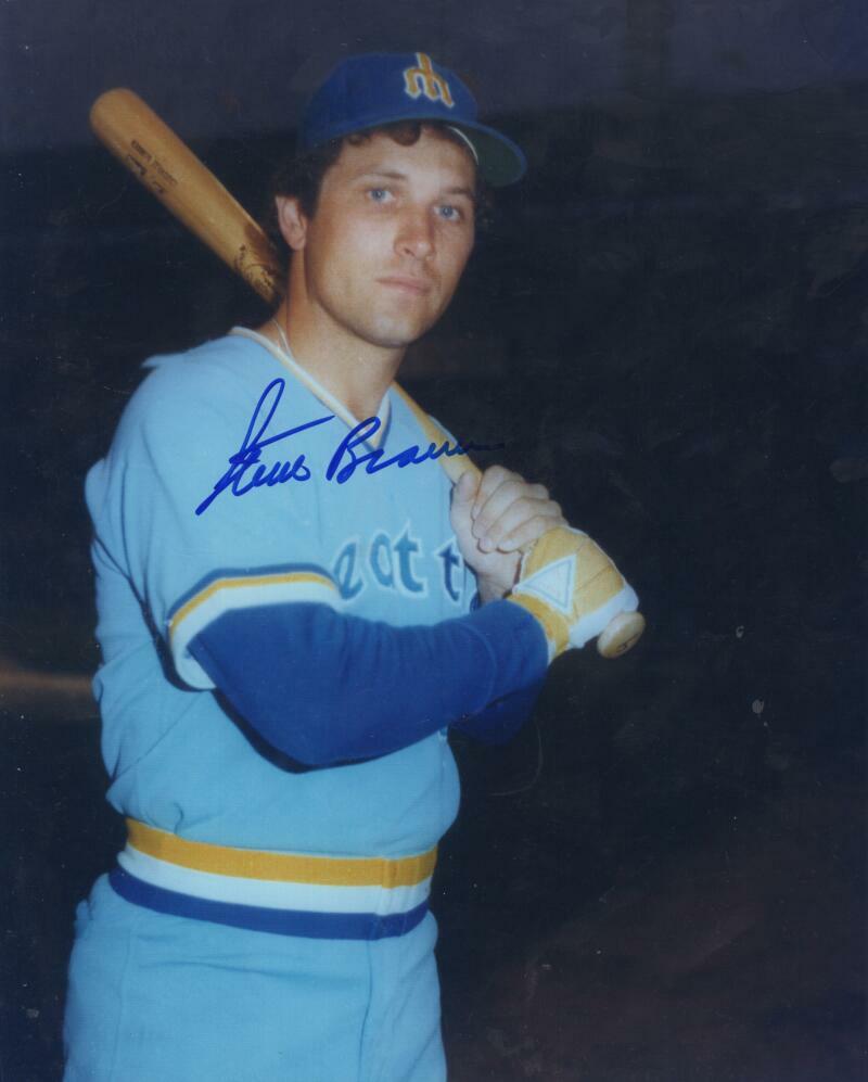 STEVE BRAUN SEATTLE MARINERS SIGNED AUTOGRAPHED 8X10 PHOTO W/ COA