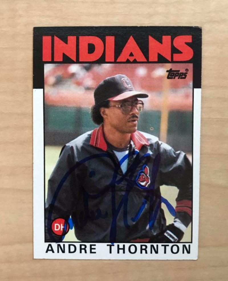 ANDRE THORNTON CLEVELAND INDIANS SIGNED AUTOGRAPHED 1986 TOPPS CARD #59 W/COA