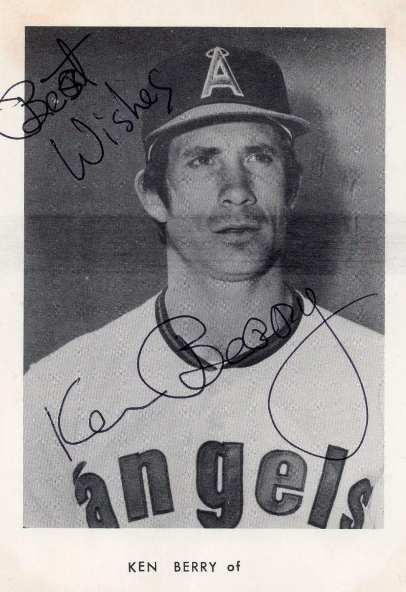 KEN BERRY CALIFORNIA ANGELS  SIGNED 4X6 POSTCARD W/ COA