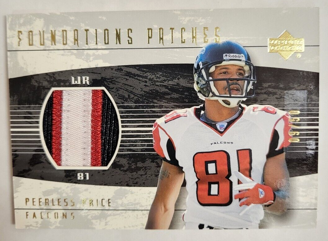 2004 UPPER DECK PEERLESS PRICE FALCONS 4 COLOR JERSEY FOUNDATIONS PATCH CARD /60