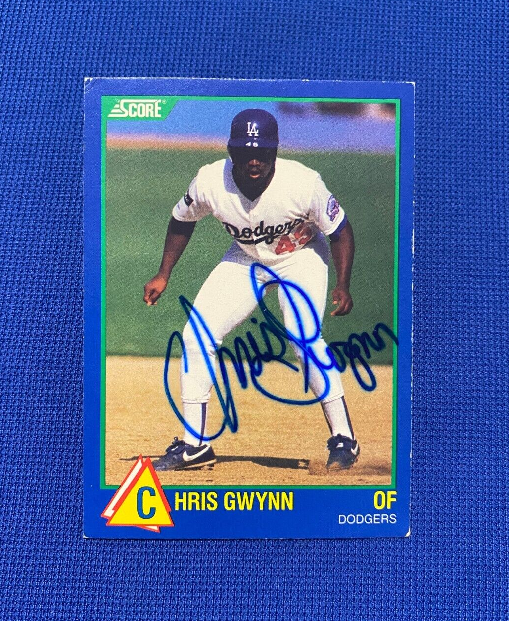 1989 SCORE CHRIS GWYNN LA DODGERS SIGNED AUTOGRAPHED AUTO #21 CARD W/COA