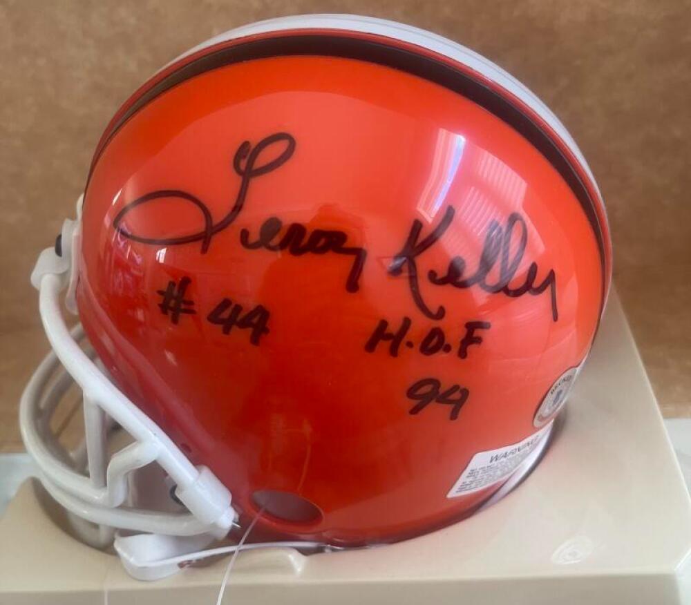 LEROY KELLY BROWNS #44 HOF 99 SIGNED AUTO MINI HELMET BECKETT AUTH