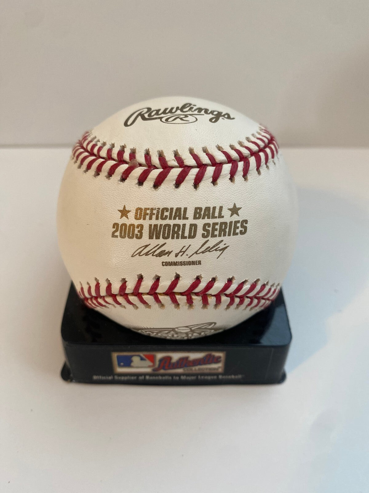 JACK MCKEON FL MARLINS MANAGER SIGNED 2003 WORLD SERIES BASEBALL W/COA W/CUBE