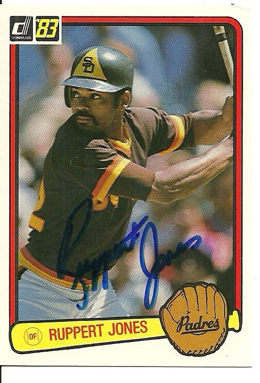 RUPPERT JONES CALIFORNIA ANGELS SIGNED AUTOGRAPHED 1983 DONRUSS CARD #373 W/COA
