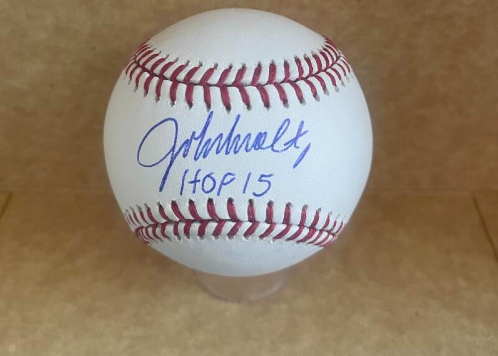 JOHN SMOLTZ BRAVES HOF 15 SIGNED AUTOGRAPHED M.L. BASEBALL BECKETT AUTH