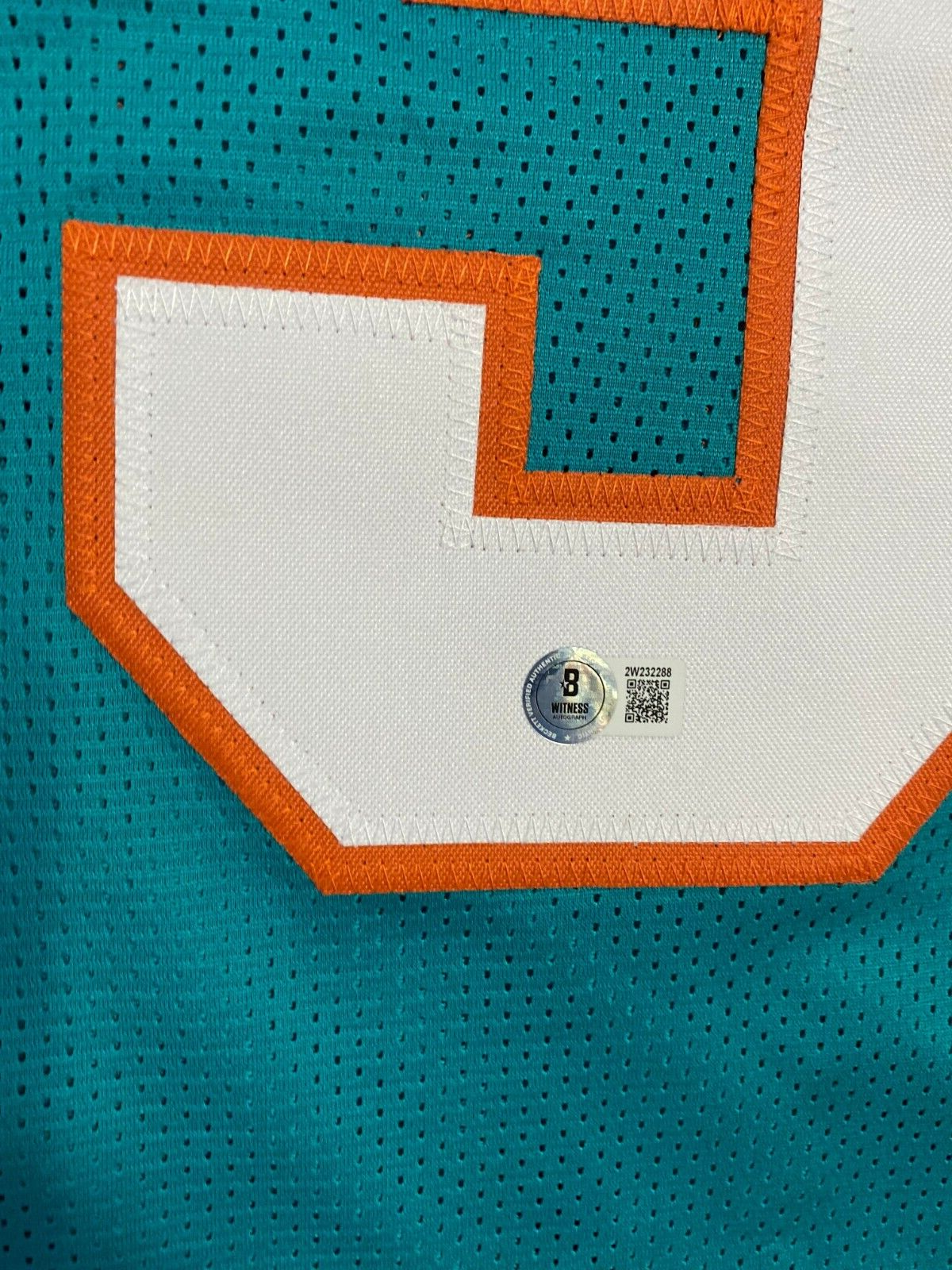 JONNU SMITH #9 DOLPHINS SIGNED AUTO TEAL CUSTOM FOOTBALL JERSEY SZ XL BECKETT **