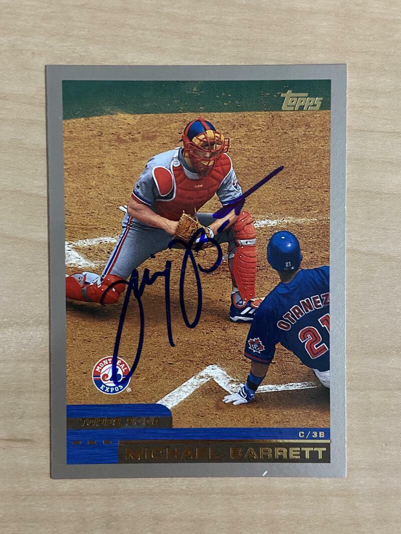 MICHAEL BARRETT MONTREAL EXPOS SIGNED AUTOGRAPHED 2000 TOPPS CARD #340 W/COA
